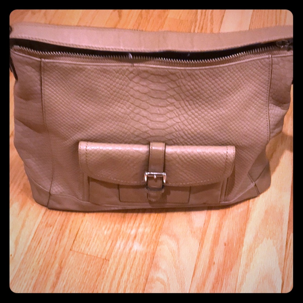 Coach Charlie Python Leather Hobo Tote